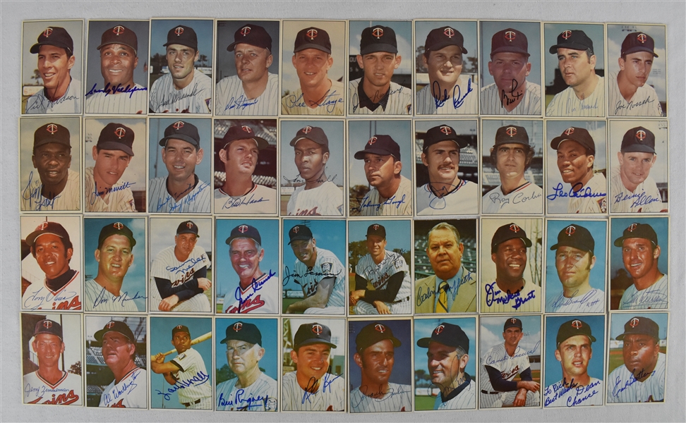 Minnesota Twins Collection of 40 Autographed 1970s 1st & 2nd Series BRF Cards  