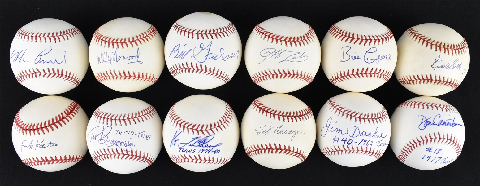 Lot of 12 Minnesota Twins Autographed Baseballs w/Earl Battey