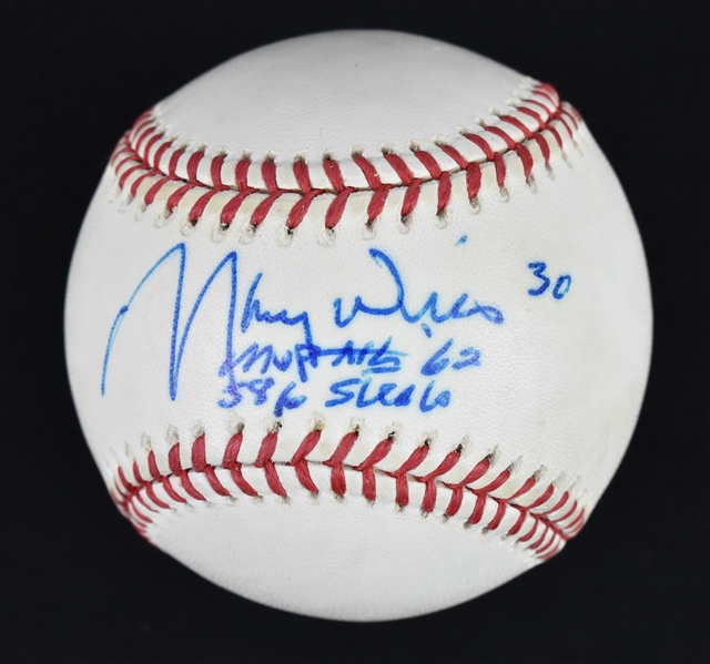 Maury Wills Autographed & Inscribed Baseball