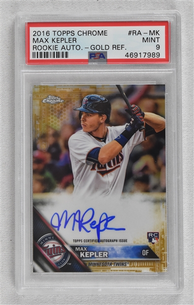 Max Kepler 2016 Topps Chrome Gold Refractor Autographed Rookie Card #42/50 PSA 9 MINT