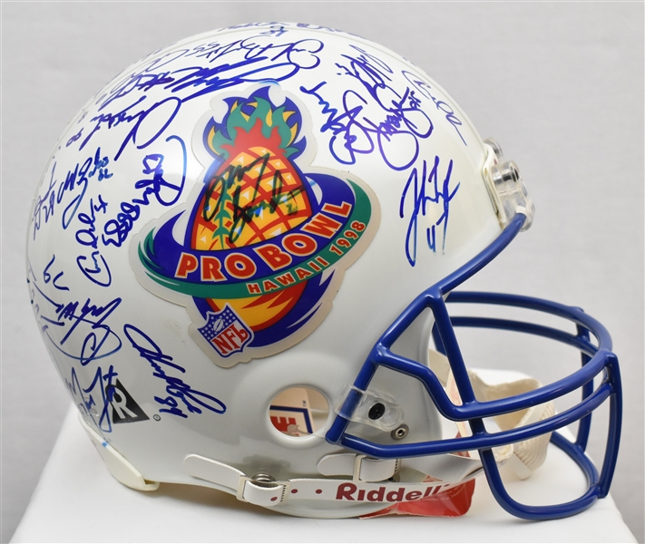 Team Signed 1998 Pro Bowl Helmet w/40 Signatures Including Barry Sanders & Steve Young