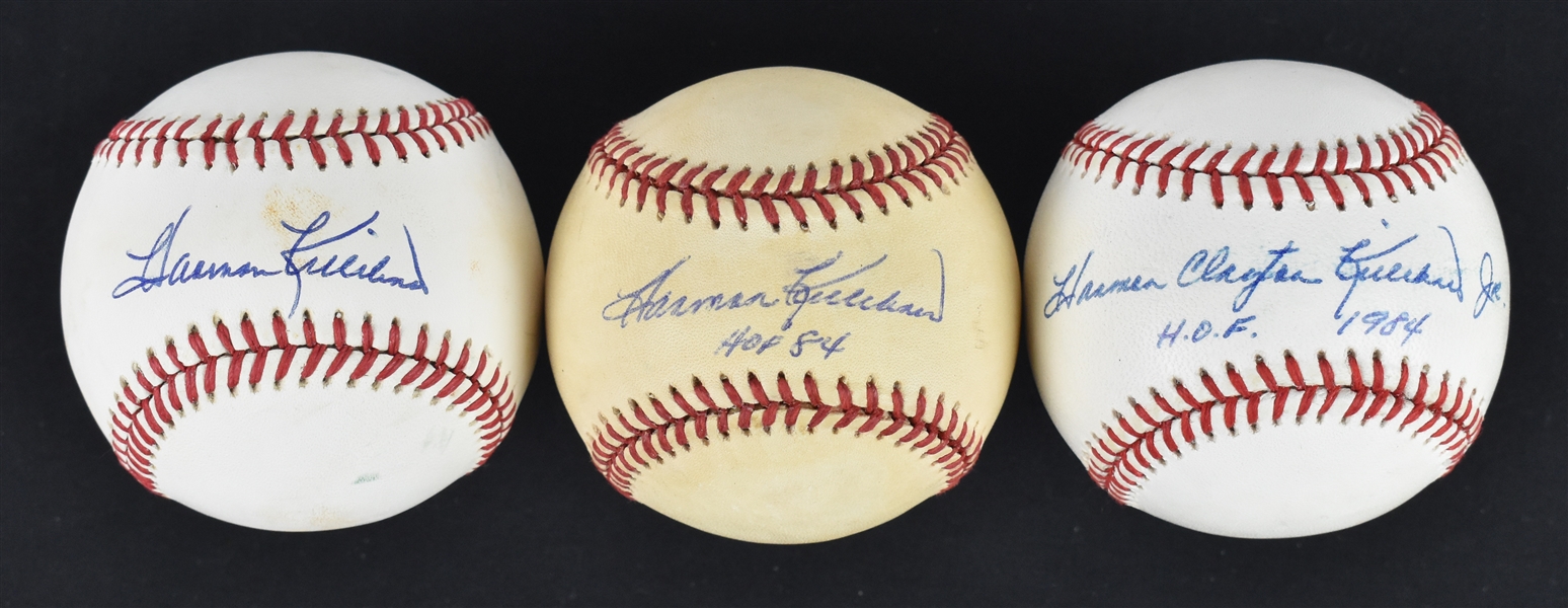 Harmon Killebrew Lot of 3 Autographed Baseballs