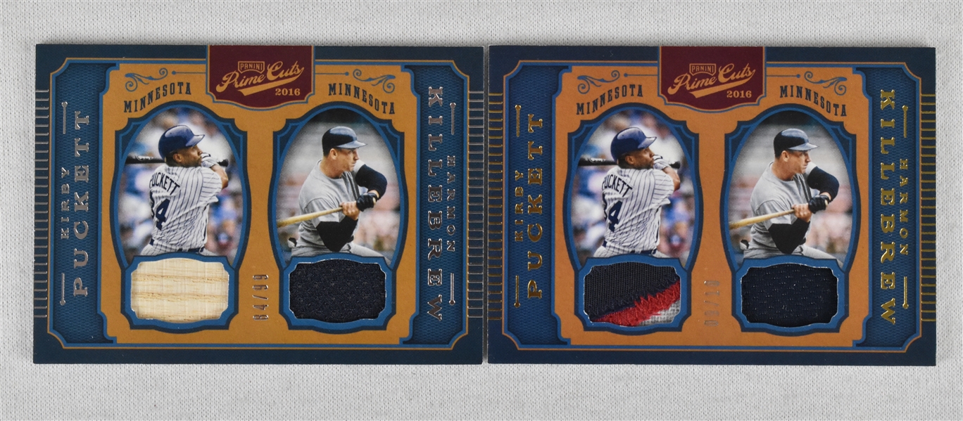 Kirby Puckett & Harmon Killebrew 2016 Prime Cuts Game Used Cards