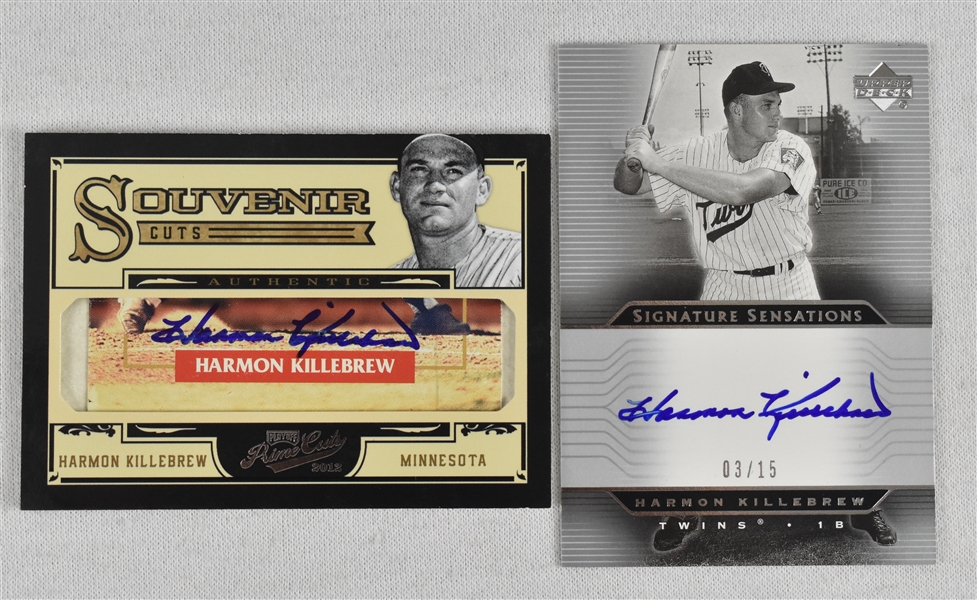 Harmon Killebrew Lot of 2 Autographed Cards