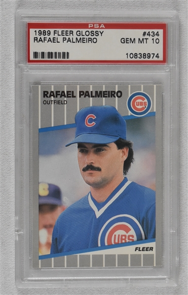Rafael Palmeiro 1989 Fleer Glossy Rookie Card #434 PSA 10 Gem Mint