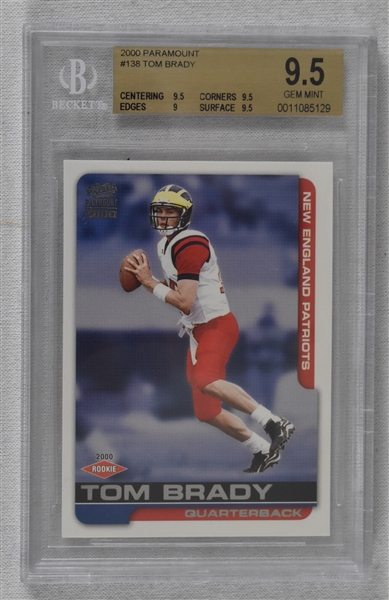 Tom Brady 2000 Paramount Rookie Card #138 BGS 9.5 Gem Mint