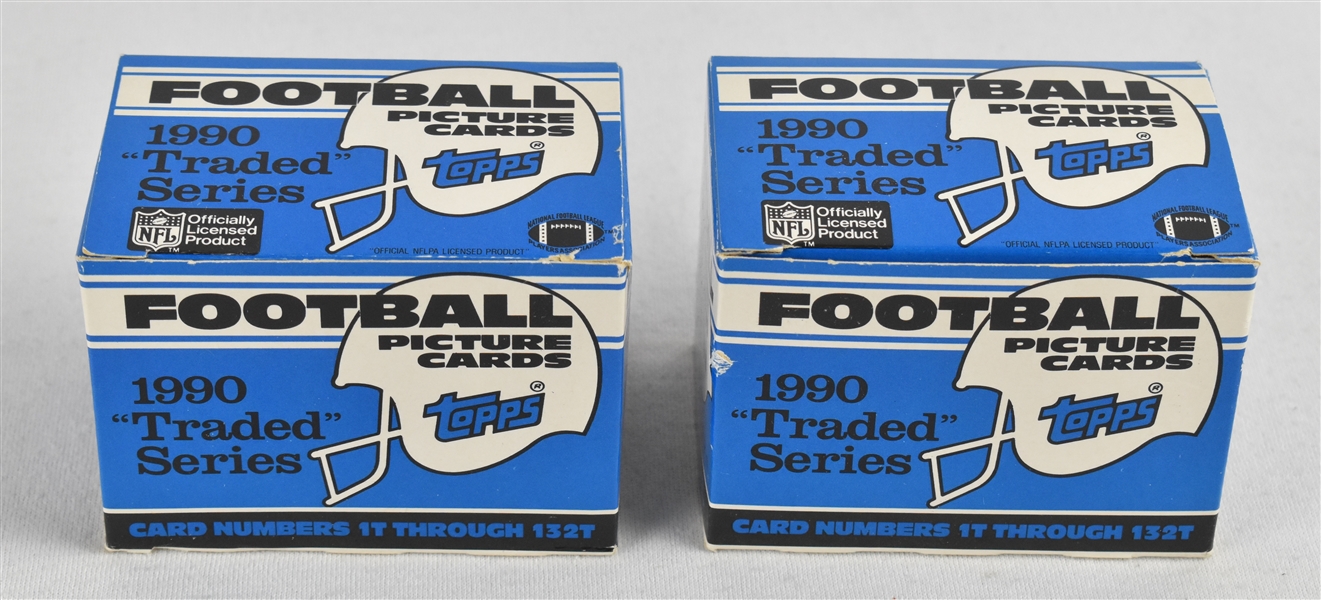 NFL 1990 Topps Traded Sets (2) w/Emmitt Smith Rookie Cards