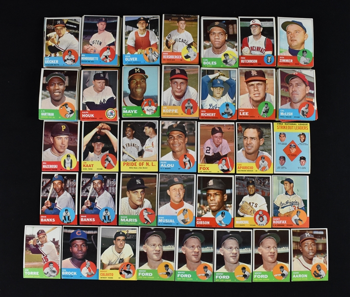Collection of 1963 Topps Baseball Cards 