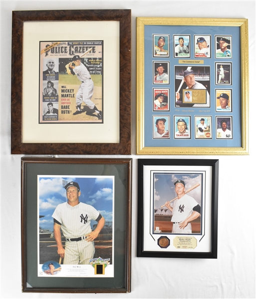 Mickey Mantle Lot of 4 Framed Items
