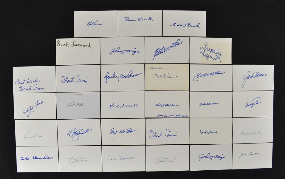 Collection of HOF Signed Index Cards