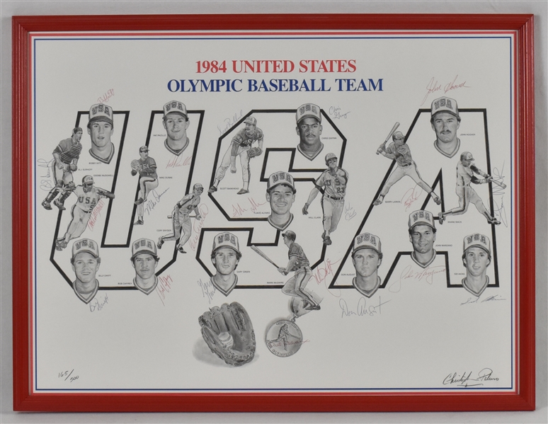 Team USA 1984 Gold Medal Winning Olympic Team Signed 19x25 Litho #165/500