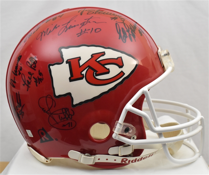 Super Bowl IV 1969 Reunion Autographed Kansas City Chiefs Full Size Authentic Helmet