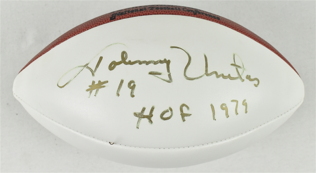 Johnny Unitas Autographed & Inscribed Football 