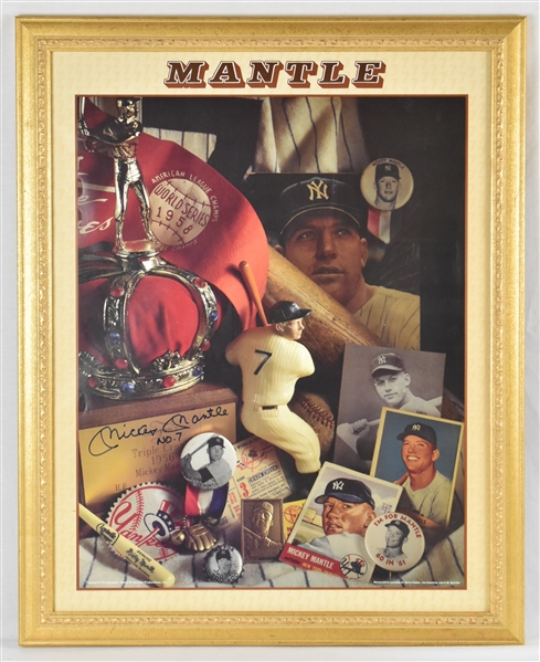 Mickey Mantle Autographed & Inscribed 24x30 Poster