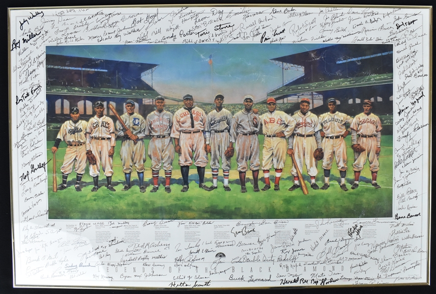 Legends of the Black Diamond Lithograph Signed by 200+ Negro League Players