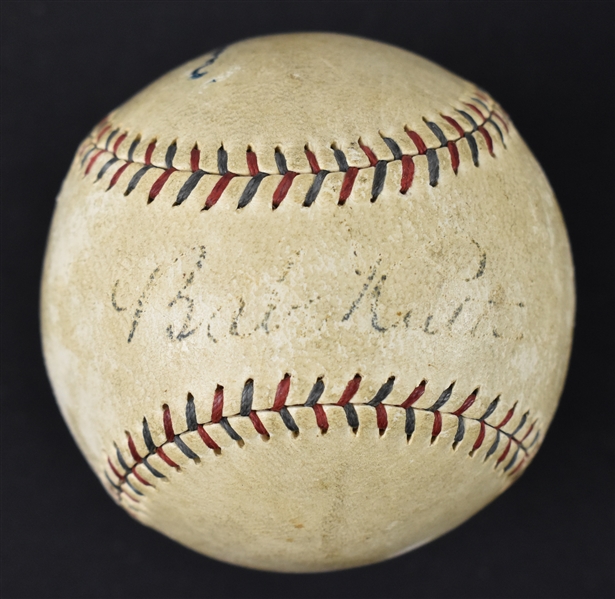 Babe Ruth & Lou Gehrig Dual Signed 1927 Ban Johnson Baseball
