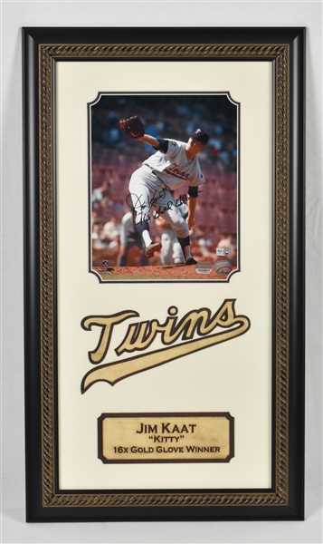 Jim Kaat Autographed & Inscribed 15x26 Framed Display  