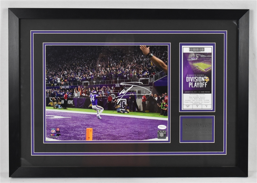 Stefon Diggs Autographed 19x27 Framed Minneapolis Miracle Display  