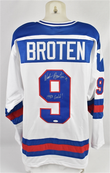 Neal Broten Autographed Team USA Jersey