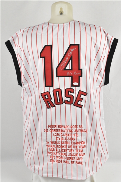 Pete Rose Autographed & Inscribed Cincinnati Reds Jersey Vest