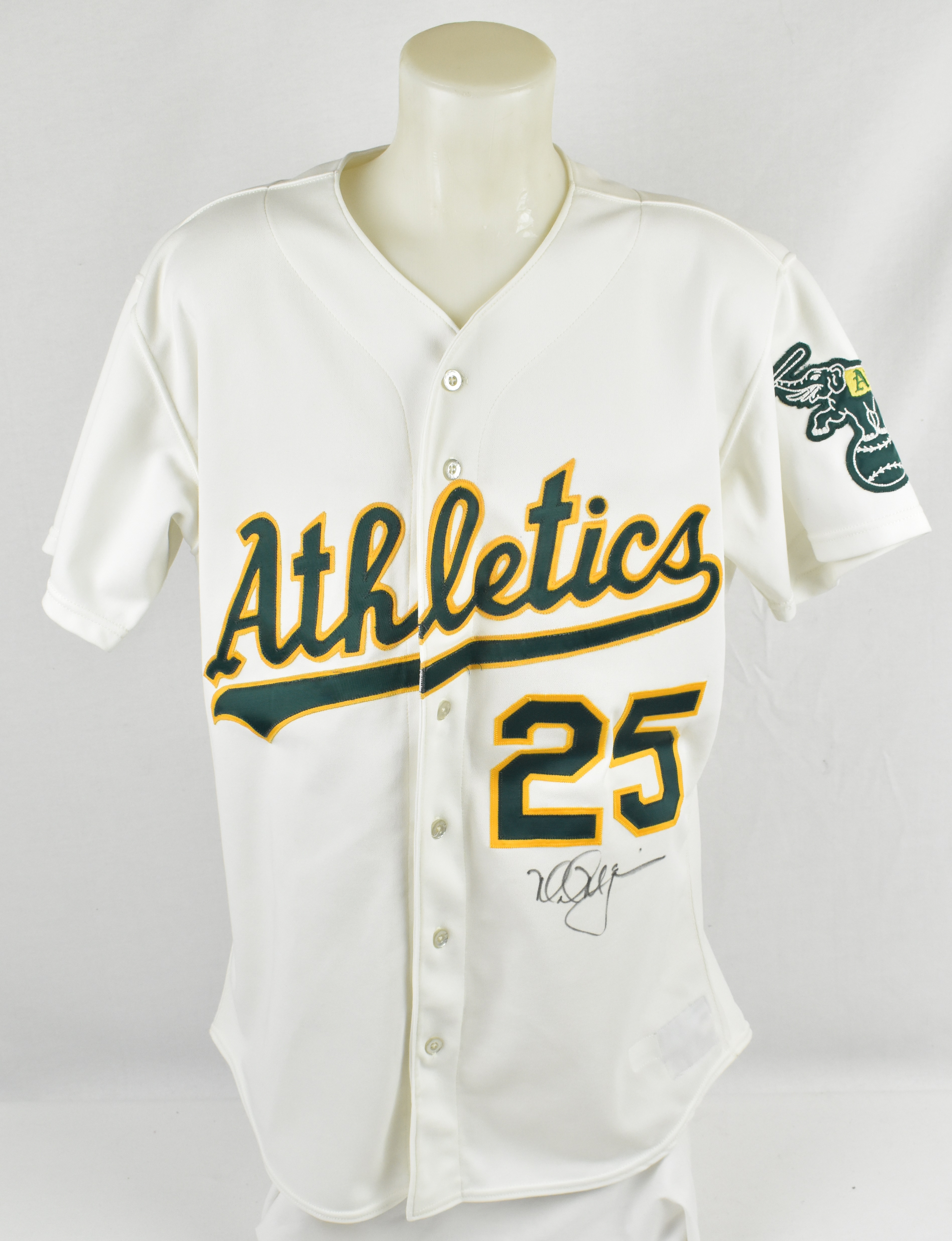 Mark McGwire Oakland Athletics Deluxe Framed Autographed Mitchell & Ness  Yellow Replica Batting Practice Jersey