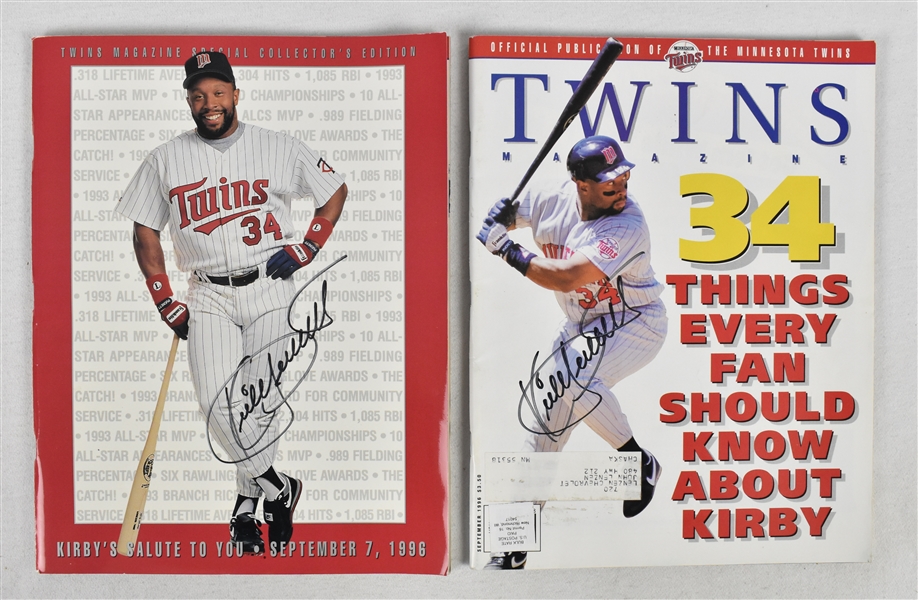Kirby Puckett Lot of 2 Autographed Magazines