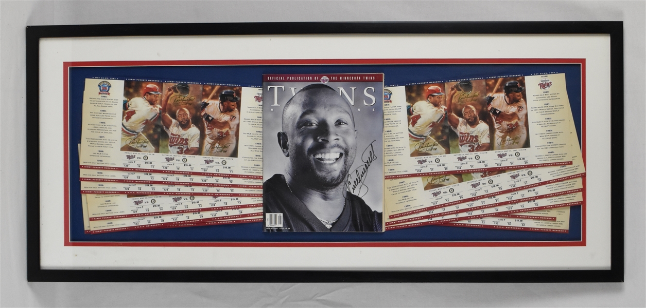 Kirby Puckett Autographed Framed Display