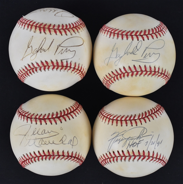 Lot of 4 HOF Pitchers Autographed Baseballs