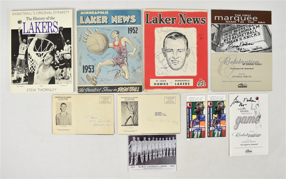 Collection Of Minneapolis Lakers Signed Programs w/George Mikan