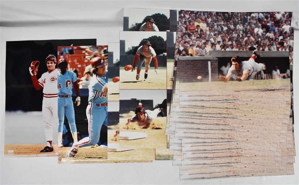 Pete Rose Collection of 32 Unsigned 16x20 Photos