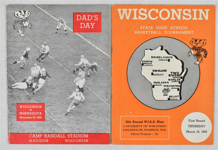 Wisconsin Badgers 1950 Football Programs
