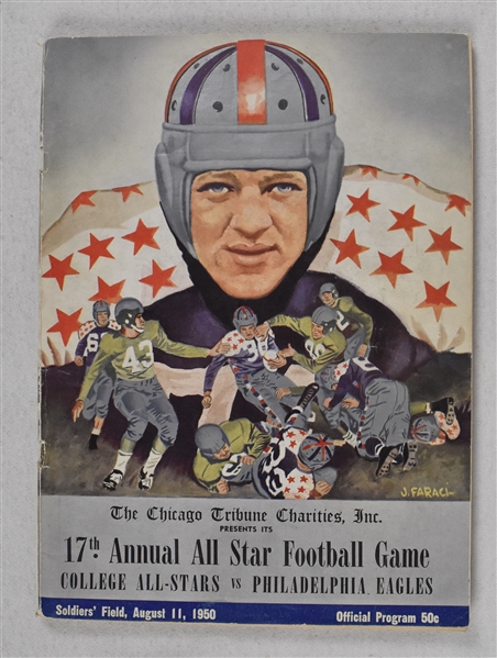 Vintage 1950 College Football All-Star Game Program