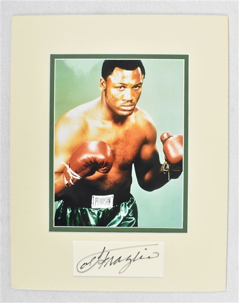 Joe Frazier Cut Signature Matted With Photo
