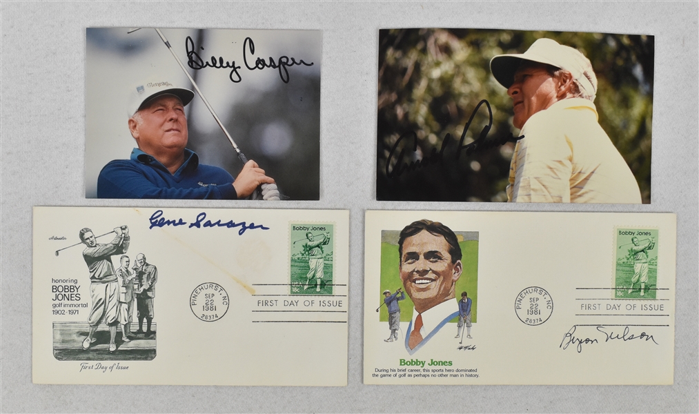 Golf Legends Lot of 4 Autographed Photos & FDCs