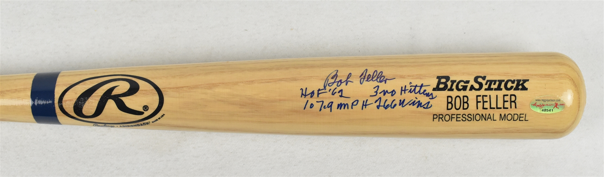 Bob Feller Autographed & Inscribed Bat