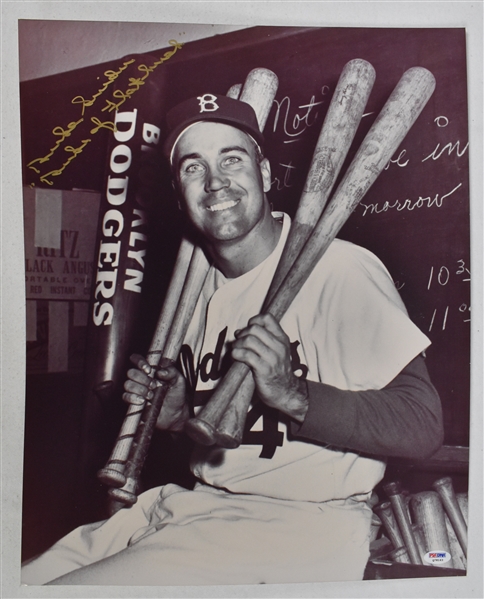 Duke Snider Autographed & Inscribed 16x20 Photo