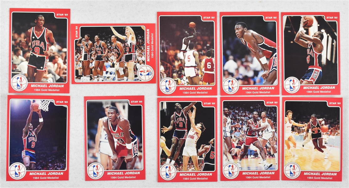 Michael Jordan Original 1985 USA Olympic Basketball Star Co. 10 Card Set