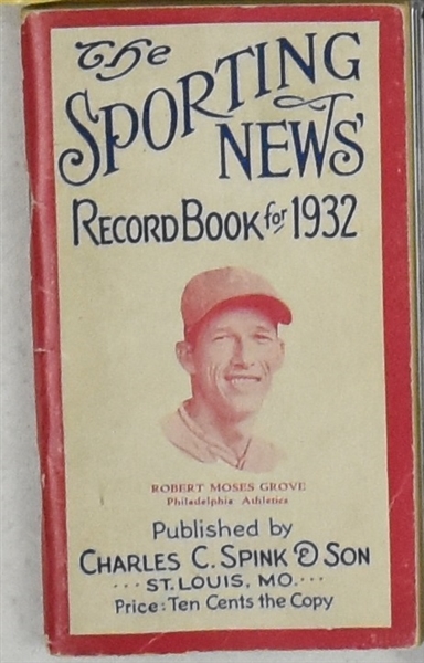 Vintage 1932 Sporting News Record Book