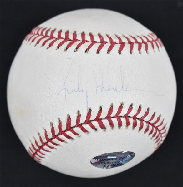 Rickey Henderson Autographed 2001 Flag Baseball