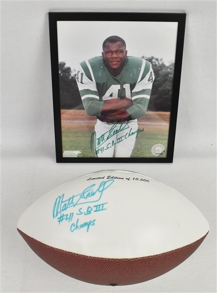 Matt Snell New York Jets Autographed Football & Photo