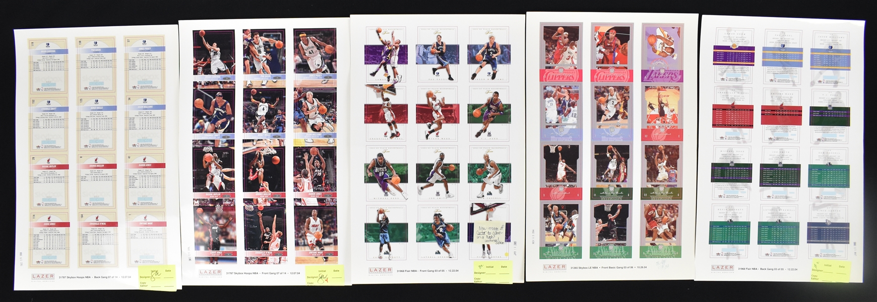 NBA Fleer Basketball Card Uncut Proof Sheets w/Kobe Bryant