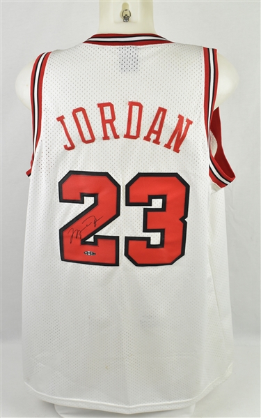 Michael Jordan 1984 Rookie Autographed Chicago Bulls White Home Jersey UDA