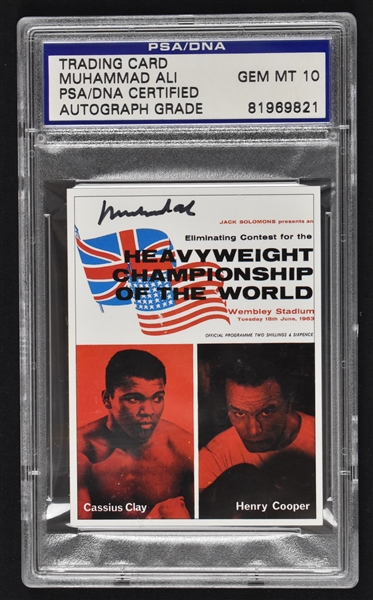 Muhammad Ali Autographed Boxing Card PSA 10 Gem Mint