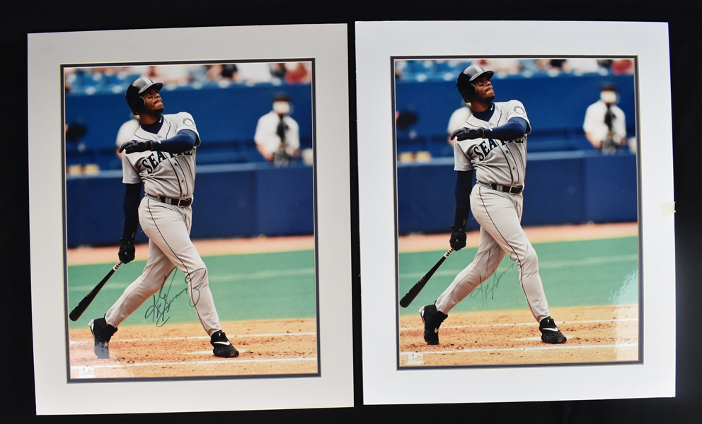 Ken Griffey Jr. Lot of 2 Autographed 16x20 Matted Photos