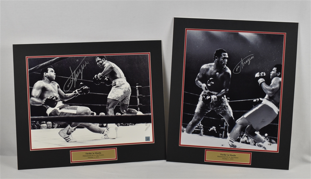 Joe Frazier Lot of 2 Autographed 16x20 Matted Photos