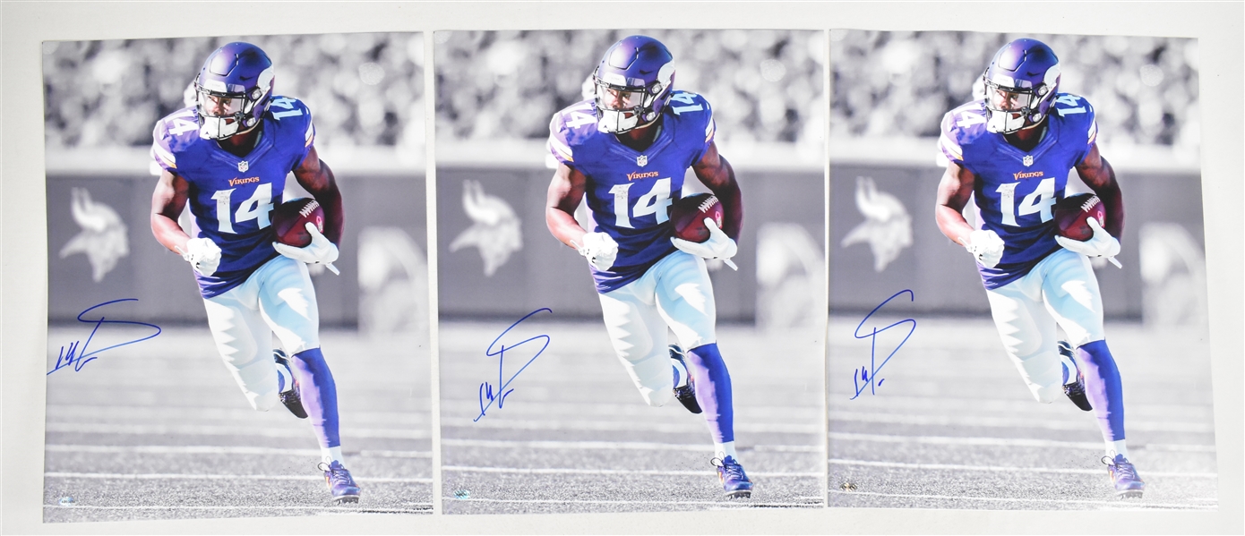 Stefon Diggs Lot of 5 Autographed 16x20 Photos