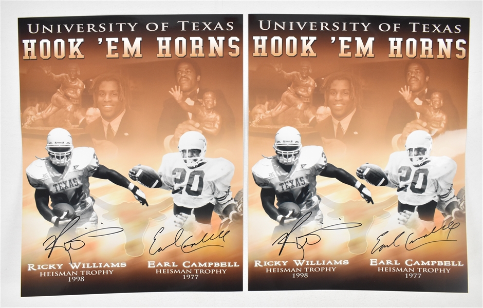 Earl Campbell & Ricky Williams Lot of 2 Autographed 16x20 Photos	