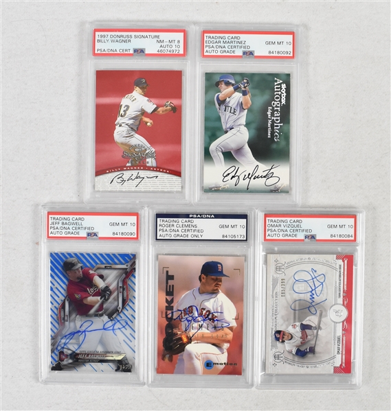 Lot of 5 Autographed Insert Cards w/Roger Clemens PSA/DNA