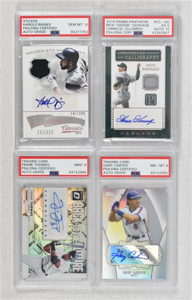 Lot of 4 Autographed Insert Cards w/Frank Thomas PSA/DNA
