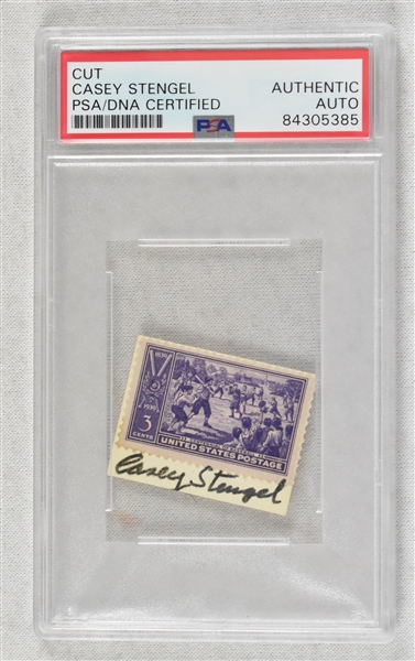 Casey Stengel Autographed 1939 Stamp PSA/DNA